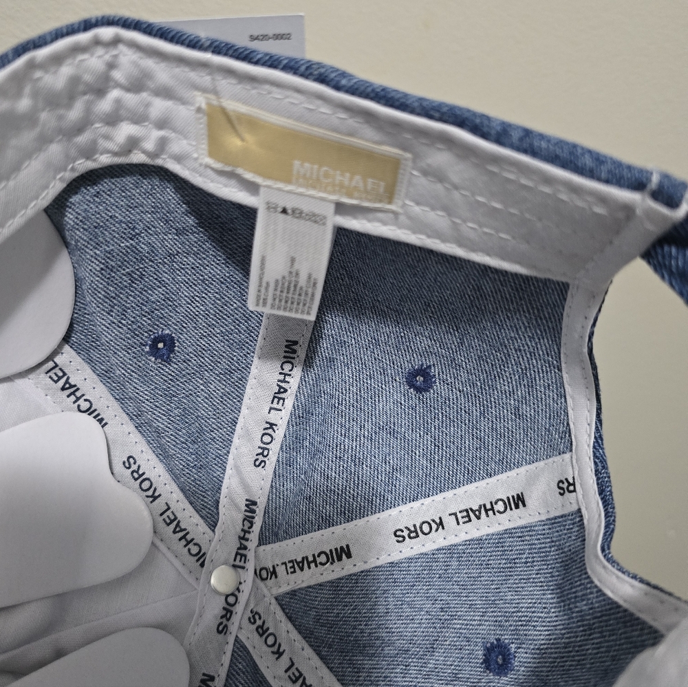 Michael Kors Denim MK Logo Baseball Cap in Blue - Picture 4 of 7